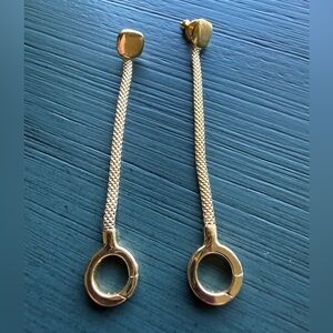 Monica Vinader Woven Chain Earrings Dangle Yellow Gold Vermeil